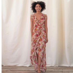 Sundance Peony Spirit Red floral midi dress